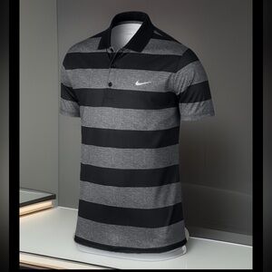 Nike Dri-Fit Victory Bold Striped Polo Golf 3 Buttons Collar Shirt Nike Logo SzM